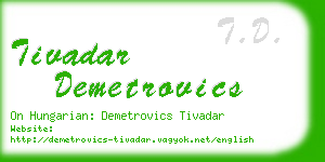 tivadar demetrovics business card